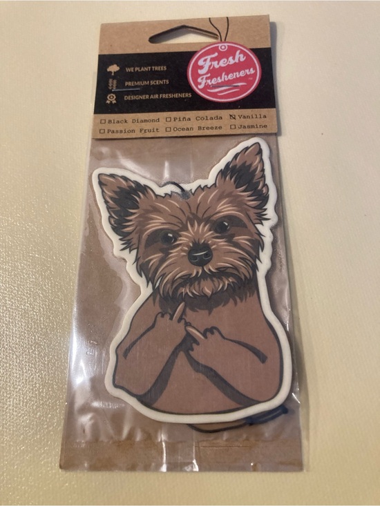 vanilla. Other - Brown Yorkie Dog Scented Air Freshener